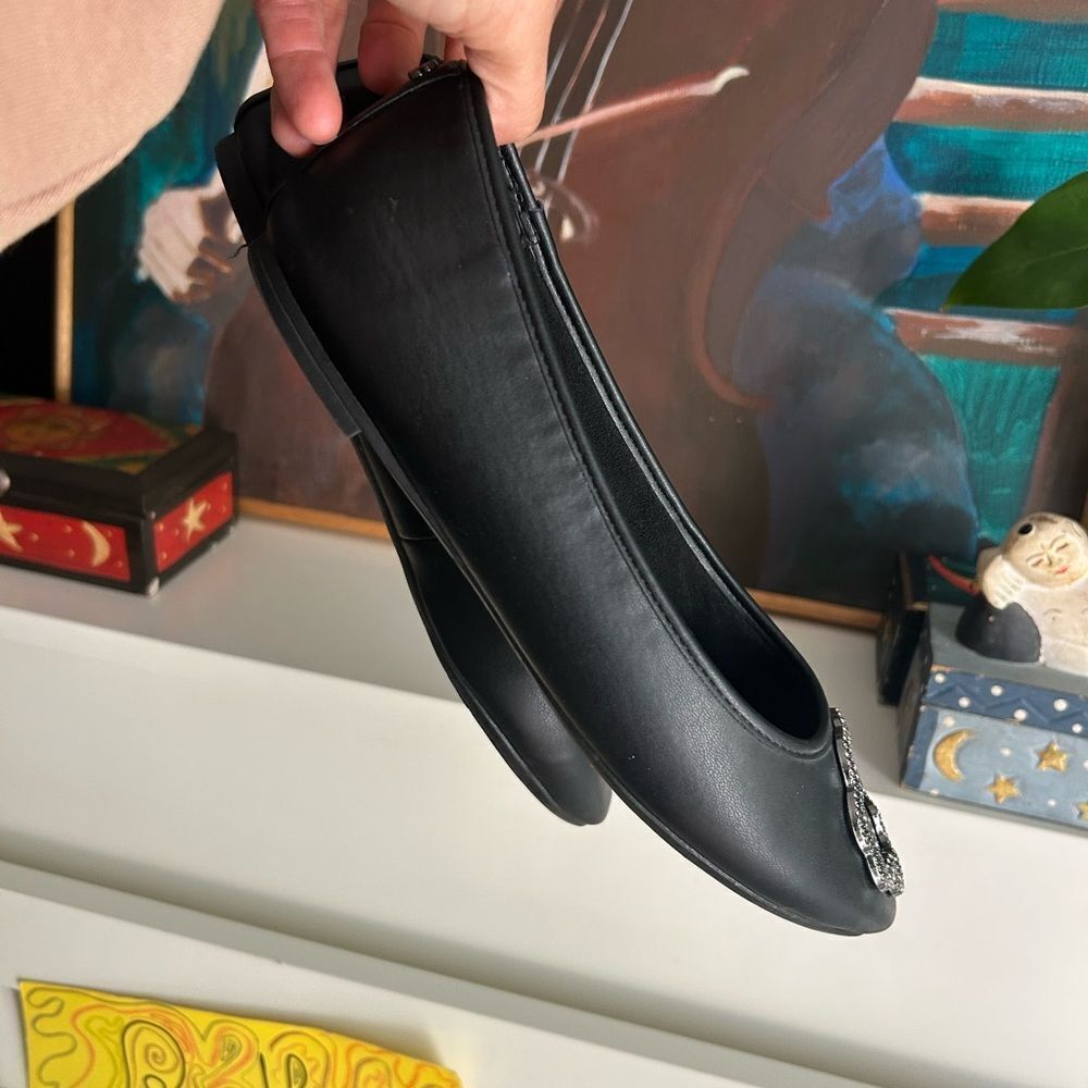 Sam & Libby Black Loafers with Silver Accent 10 - Picture 8 of 12